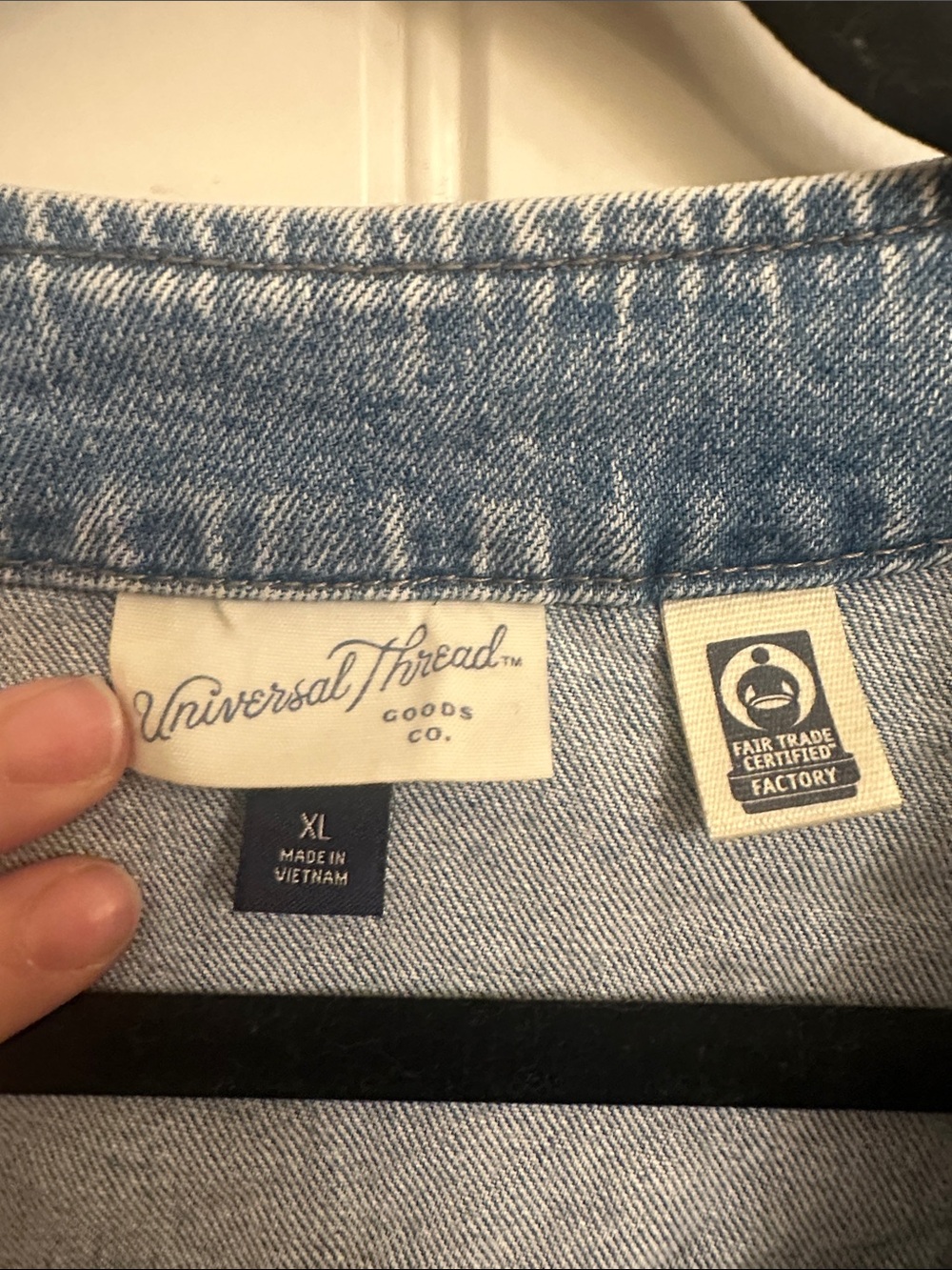 Universal Thread Light Blue Denim Vest with Fair Trade Tag - Picture 2 of 3